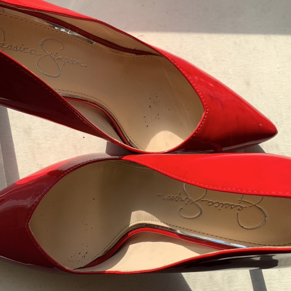 Bright Red Jessica Simpson High Heels - Picture 5 of 7
